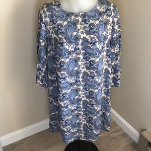 H&M blue print  tunic dress size 10